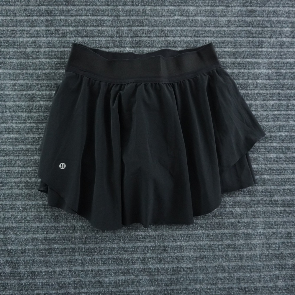 Lululemon Athletic Skirt Womens Black Tiered Ruffle Tennis Skort Activewear